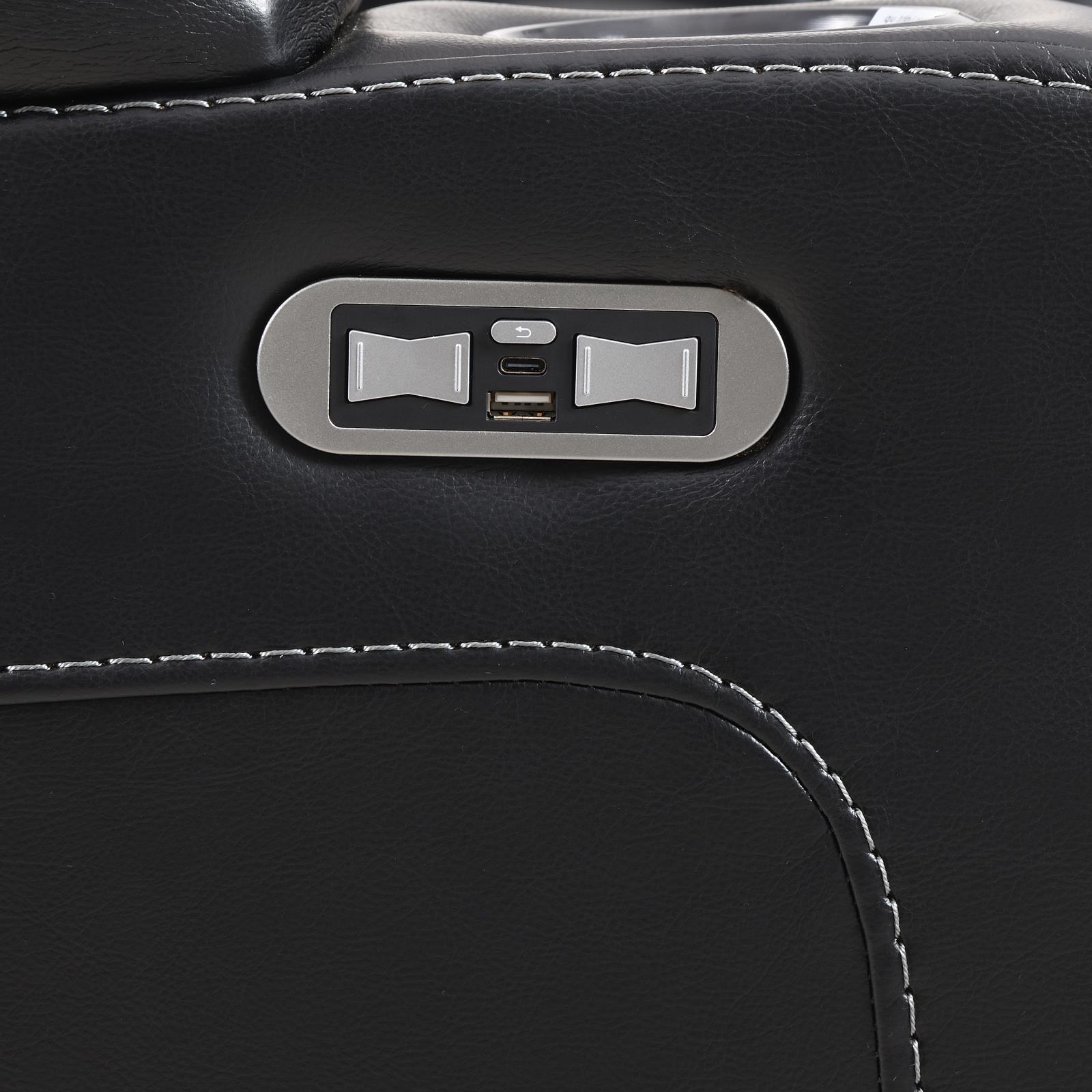 Black LED Power Reclining Chair with Power Headrest (U92) — view 7