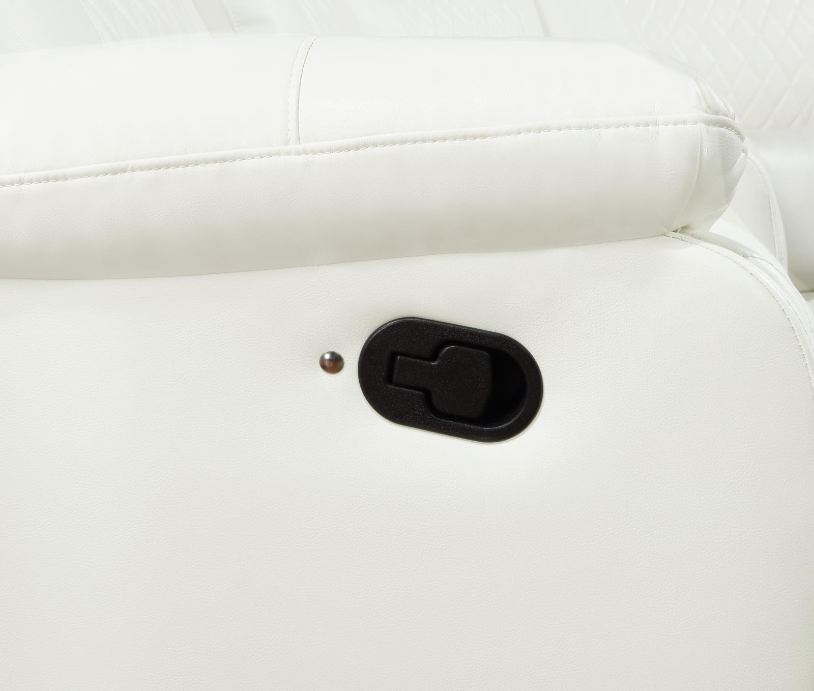 White Motion 3-Piece Sectional with Bluetooth Speaker (U64) — view 2