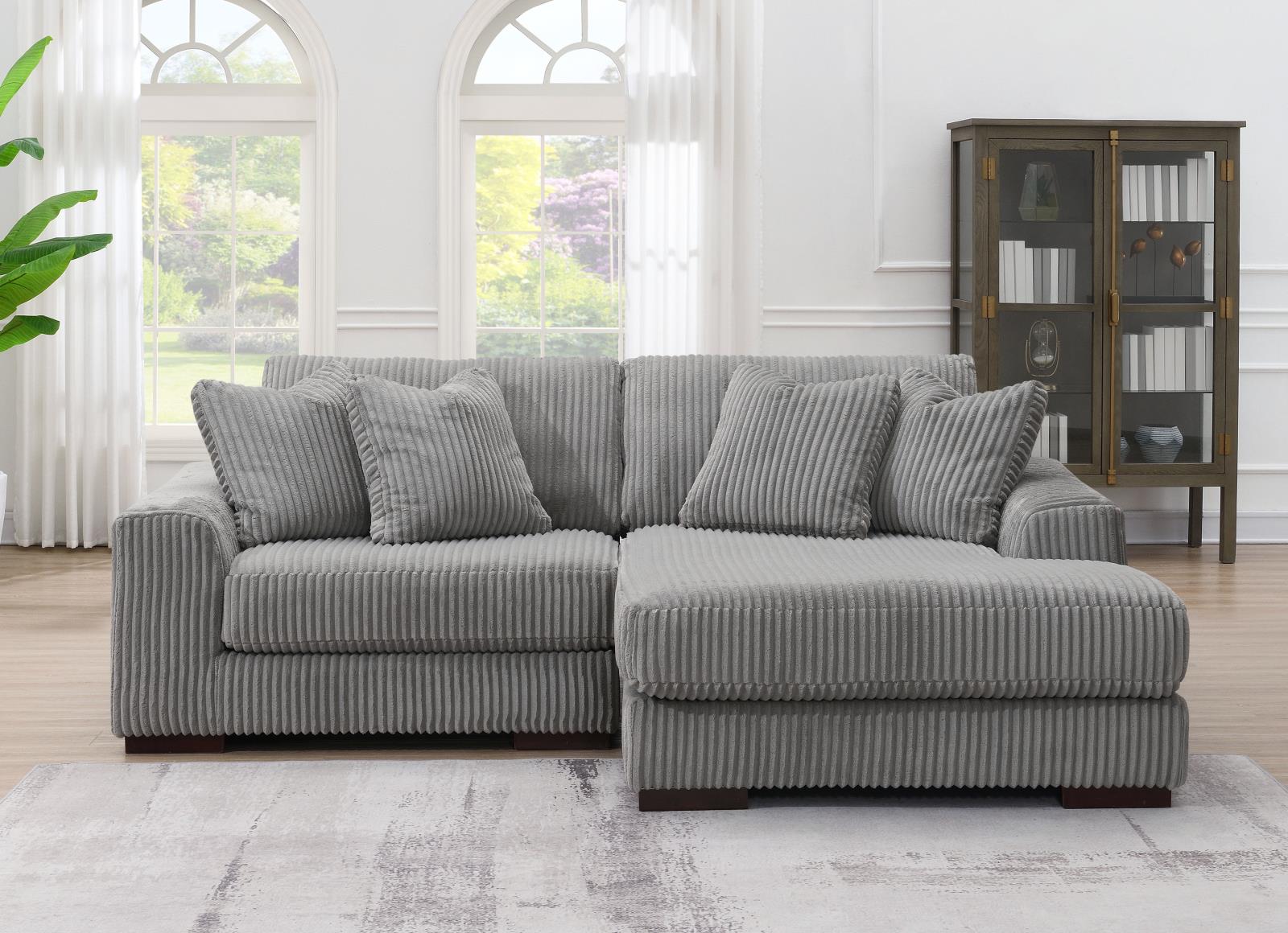 Gray Corner Chaise (U243) — view 3
