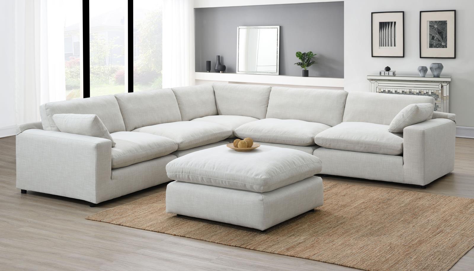 Linen Oversize Ottoman (U246) — view 7