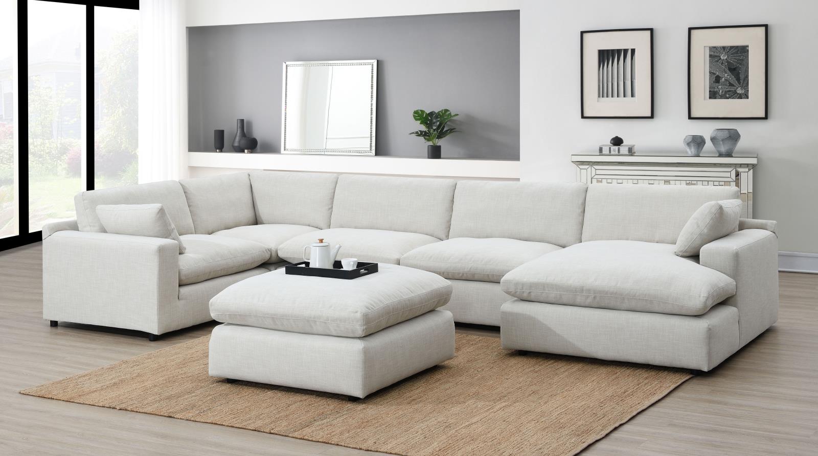 Linen Oversize Ottoman (U246) — view 2