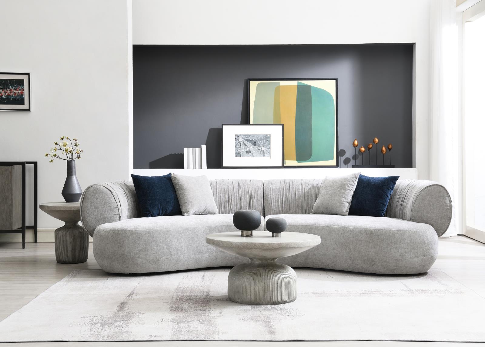 Gray Modern Curved Sofa (U307) — view 5