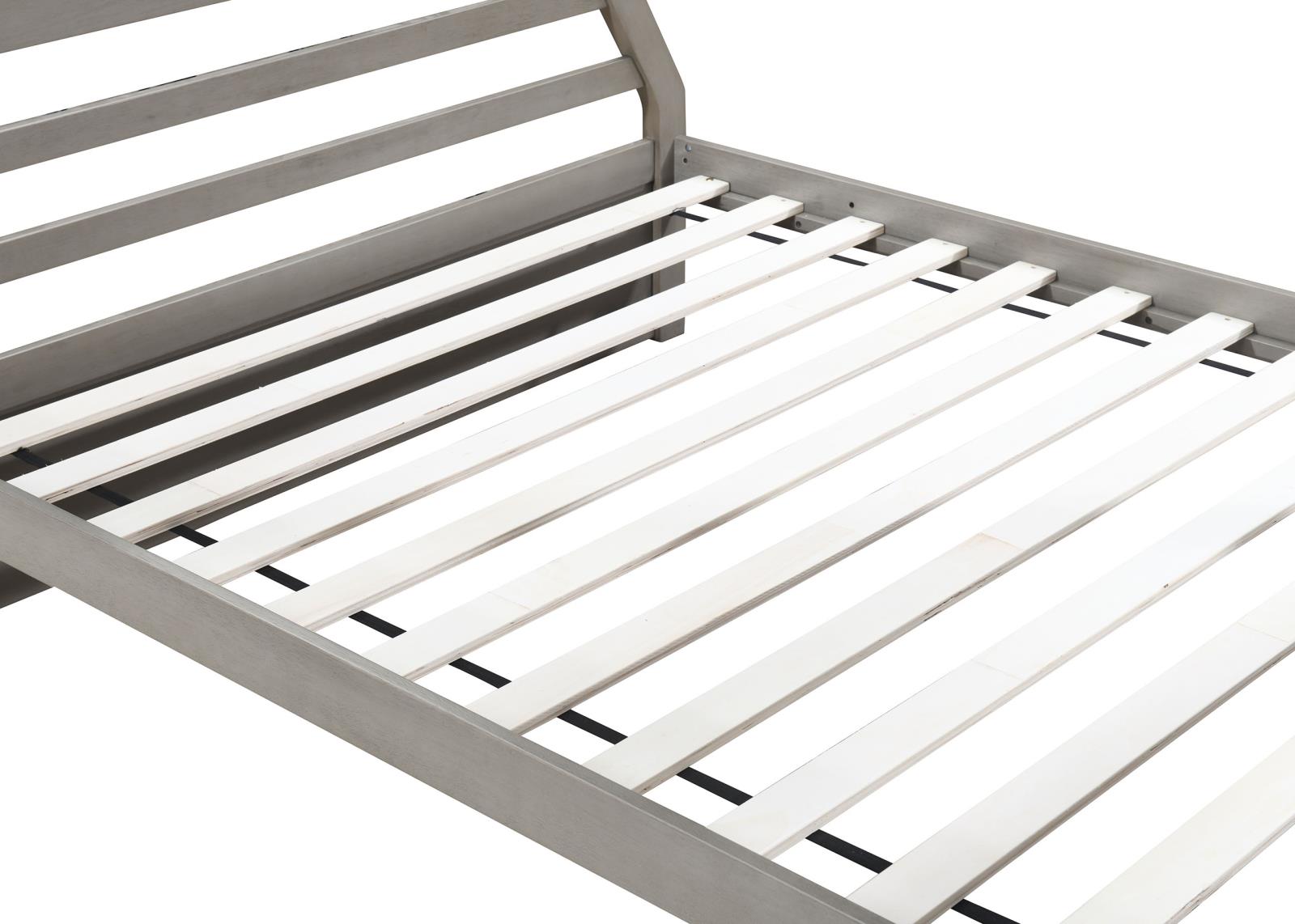 Light Gray Twin/Full Bunk Bed (S090) — view 2