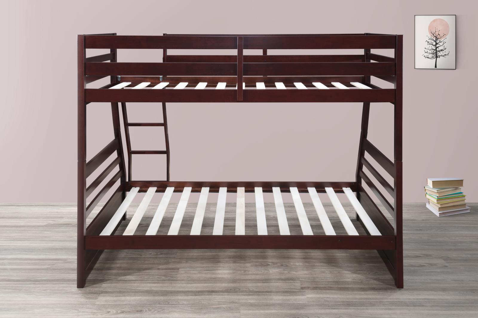 Dark Brown Twin/Full Bunk Bed (S091) — view 9