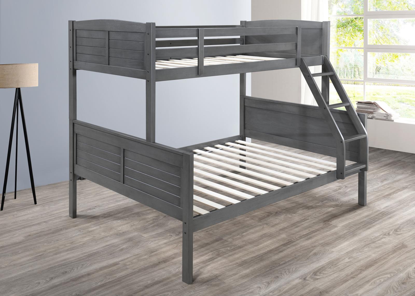 Antique Gray Twin/Full Bunk Bed (S093) — view 5