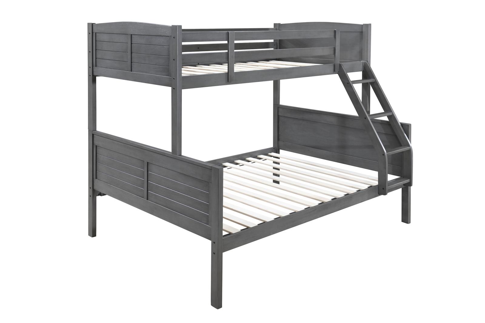 Antique Gray Twin/Full Bunk Bed (S093) — view 4