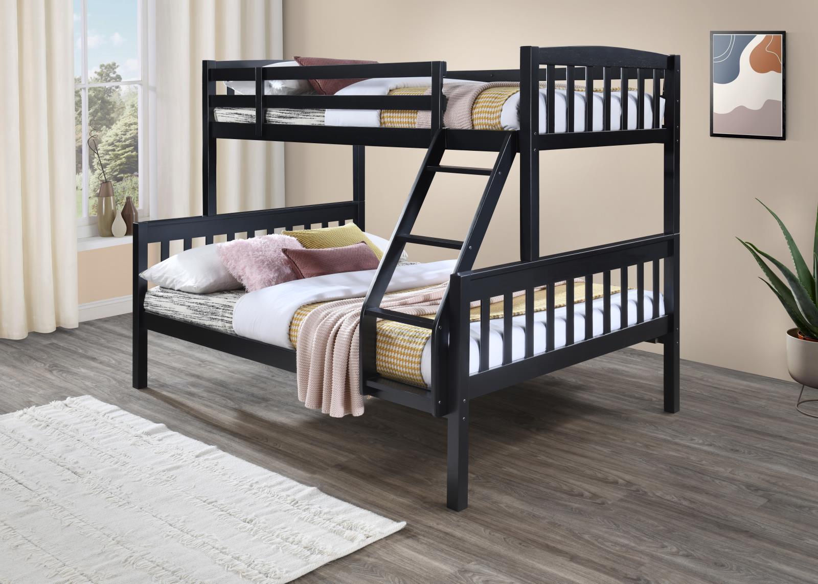 Black Twin/Full Bunk Bed (S095) — view 5