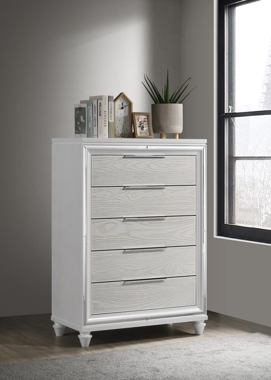 Almond Queen Bed, Dresser, Mirror, Chest & Nightstand (B027) — view 3