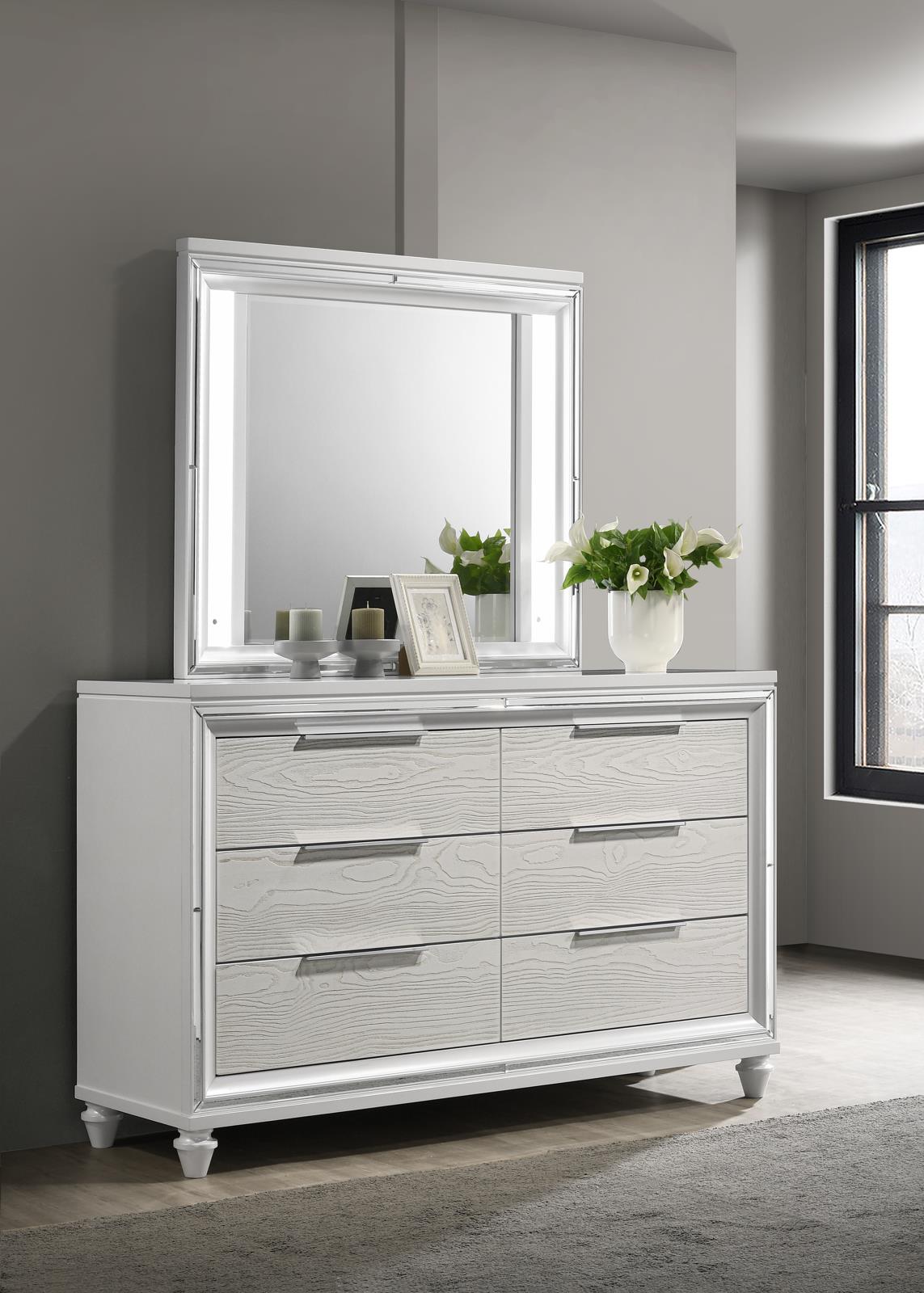Almond King Bed, Dresser & Mirror (B027) — view 3