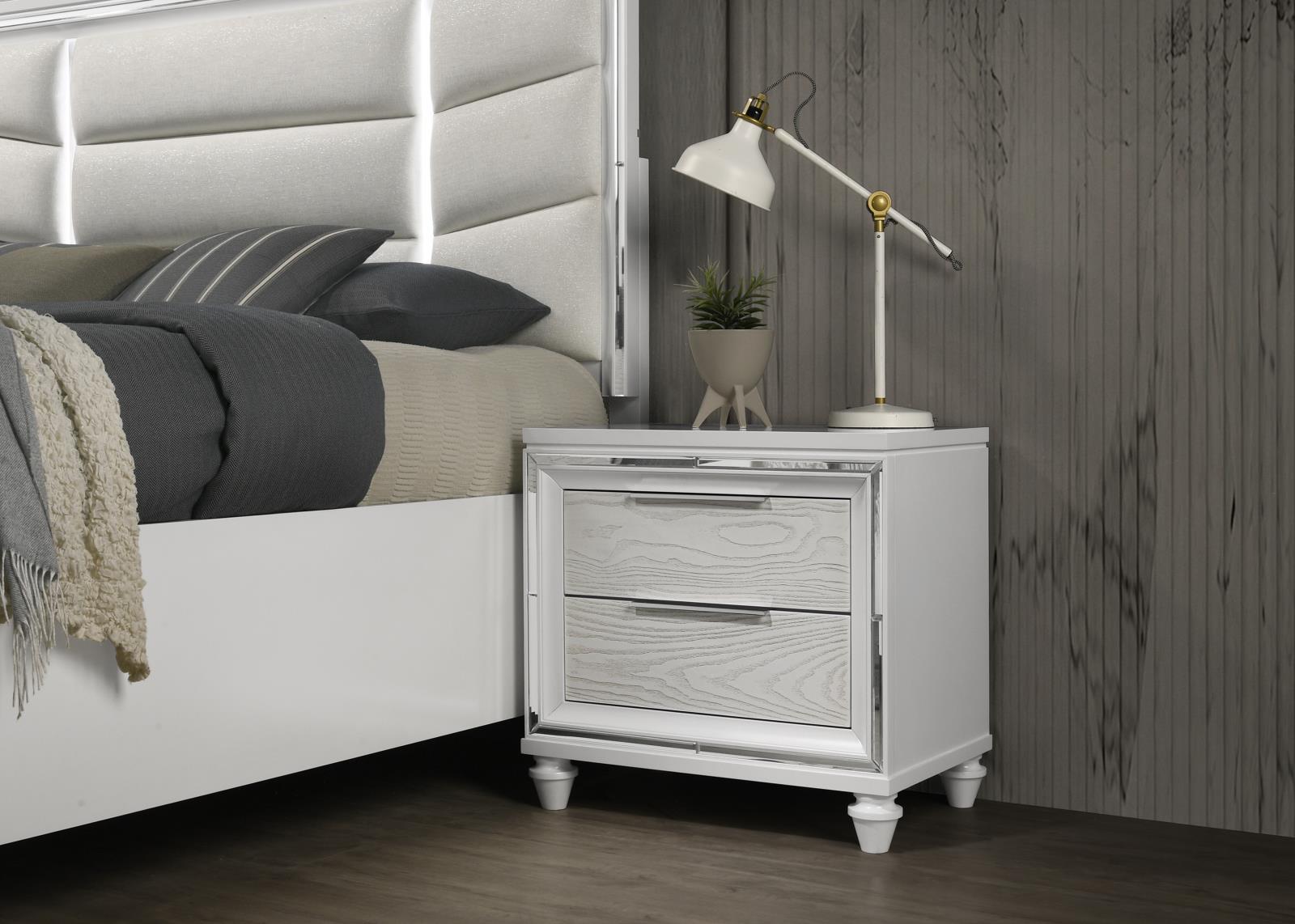 Almond Queen Bed, Dresser, Mirror, Chest & Nightstand (B027) — view 2