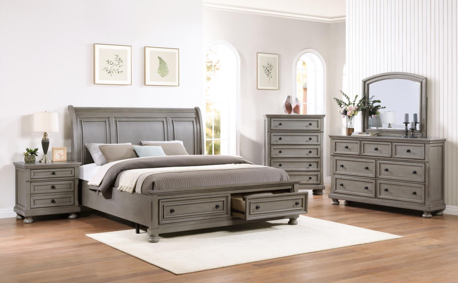 Light Gray King Bed (B070)