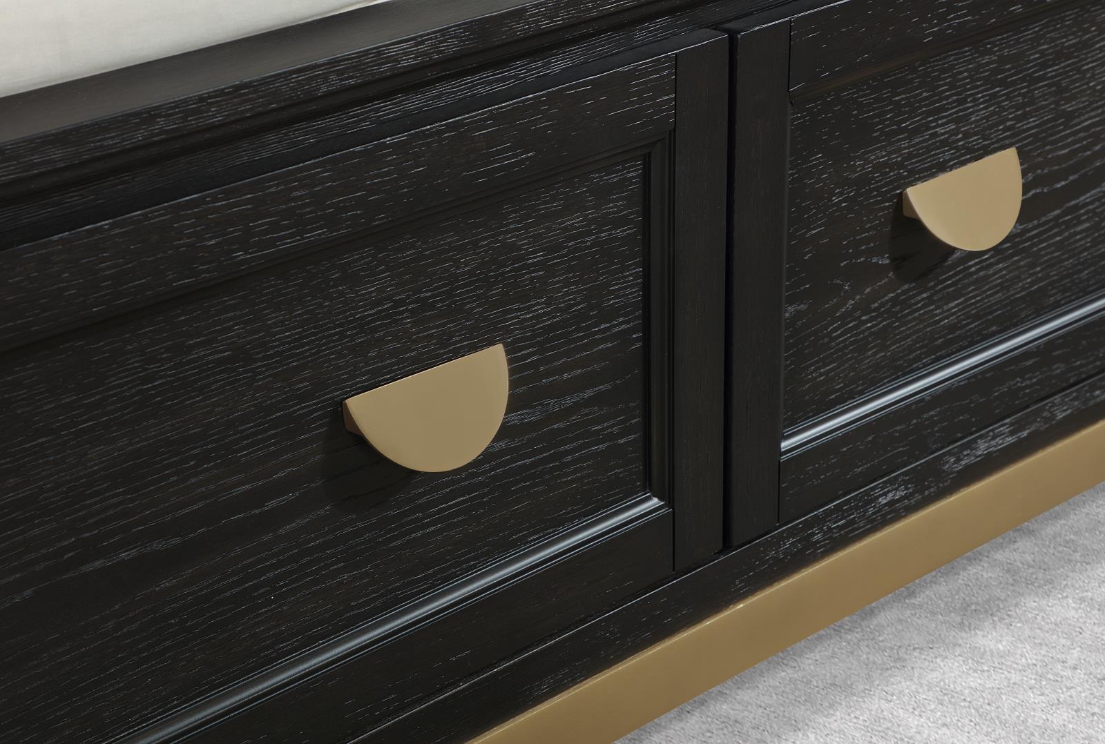 Black/Gold Nightstand (B236) — view 4