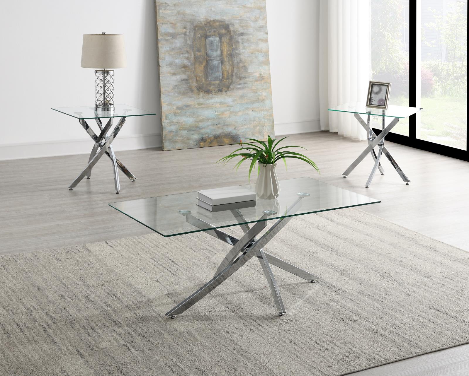Chrome 3-Piece Table Set (T240)