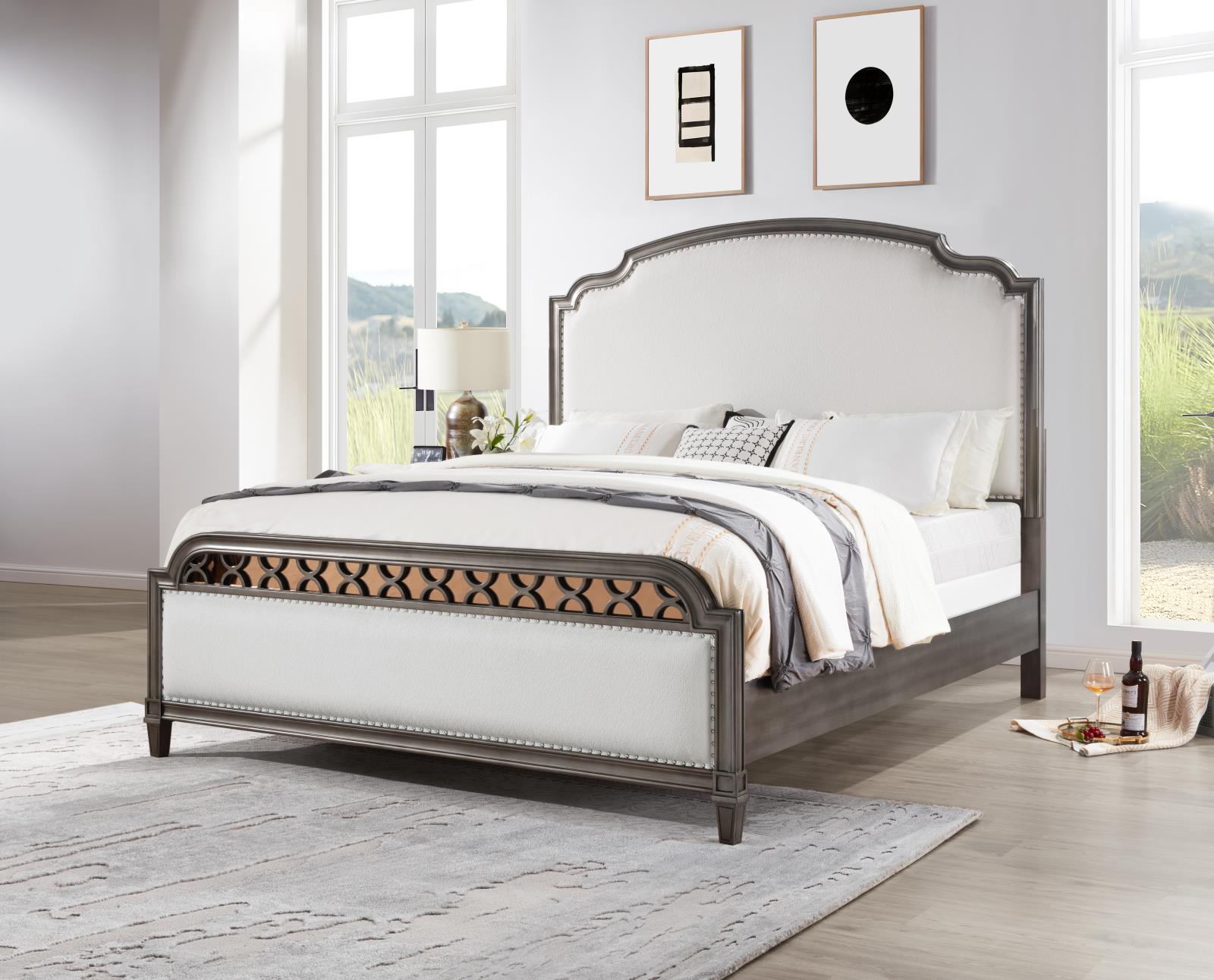 Gray King Bed (B086)