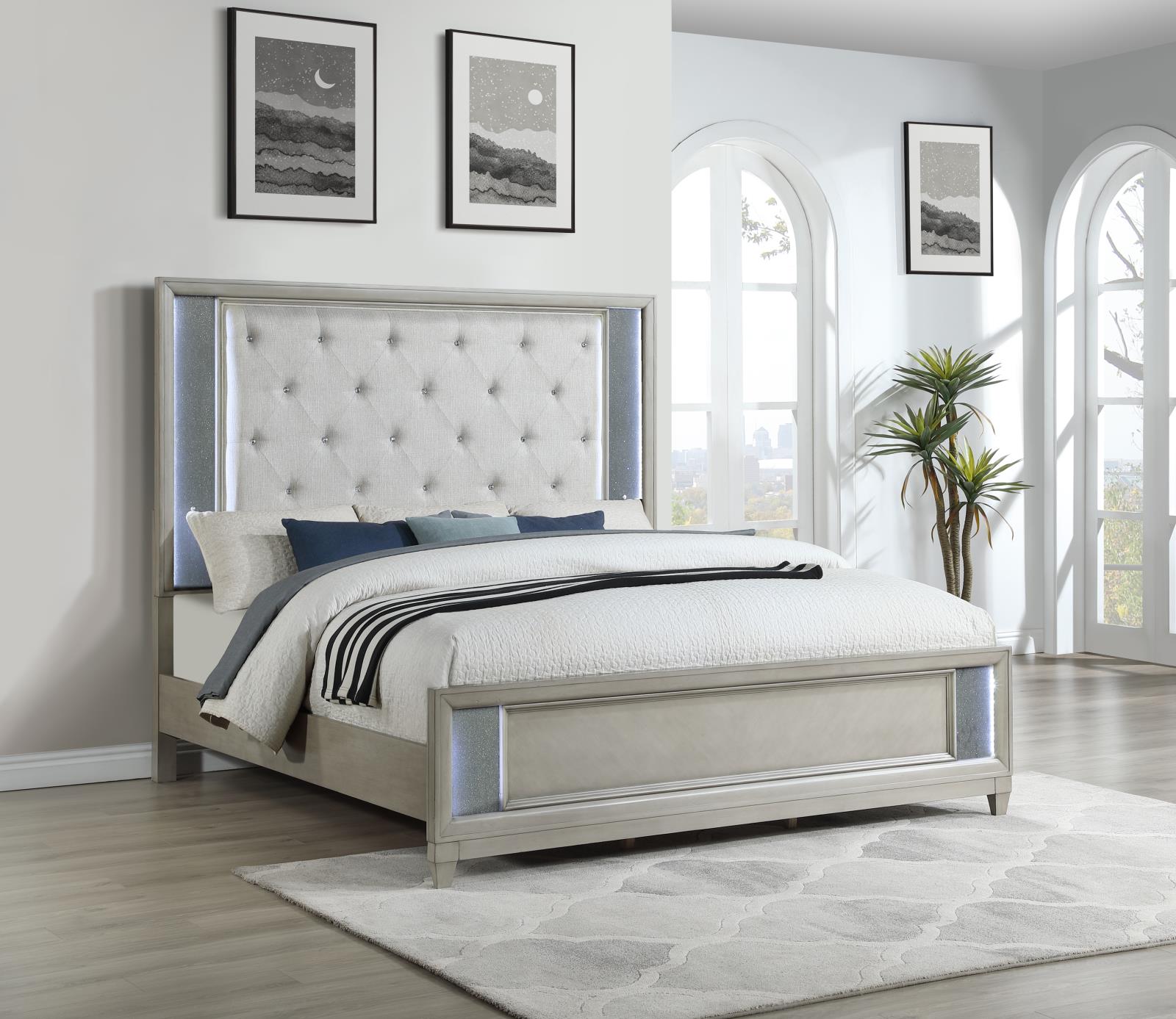 Gray King Bed (B090)