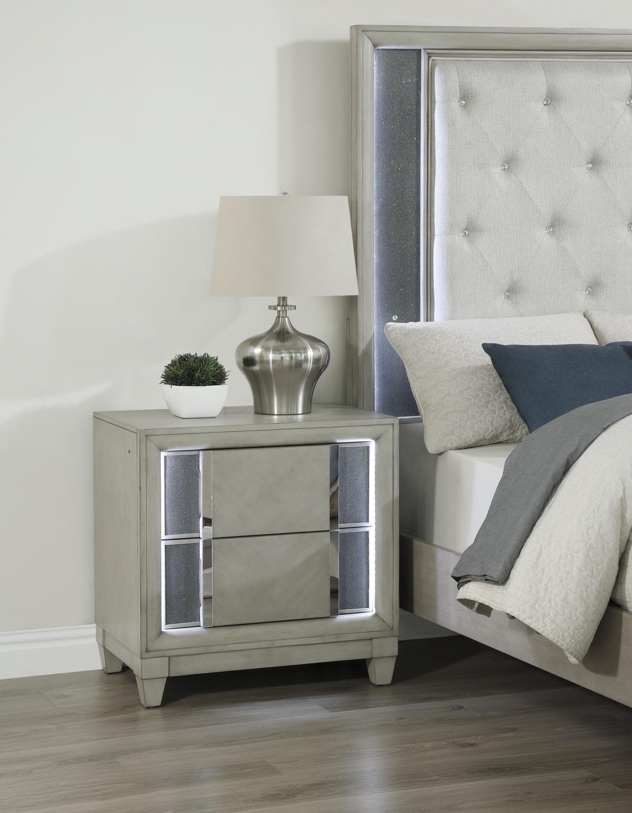 Gray Nightstand (B090)