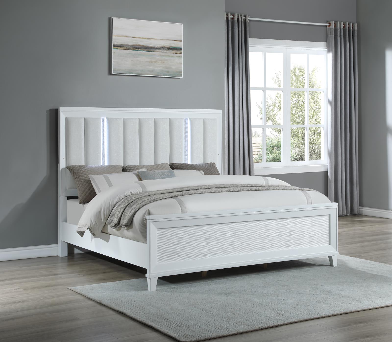 White LED King Bed (B240)