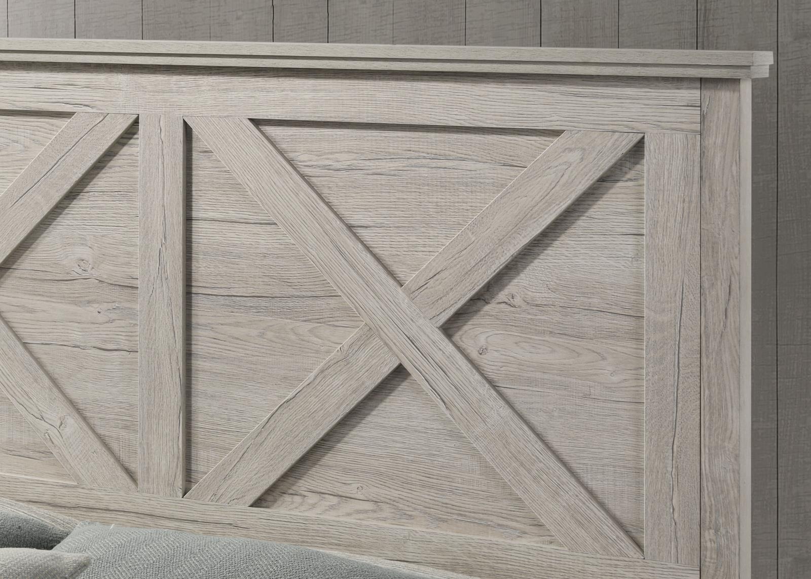 White Wash Queen Bed (B523) — view 3