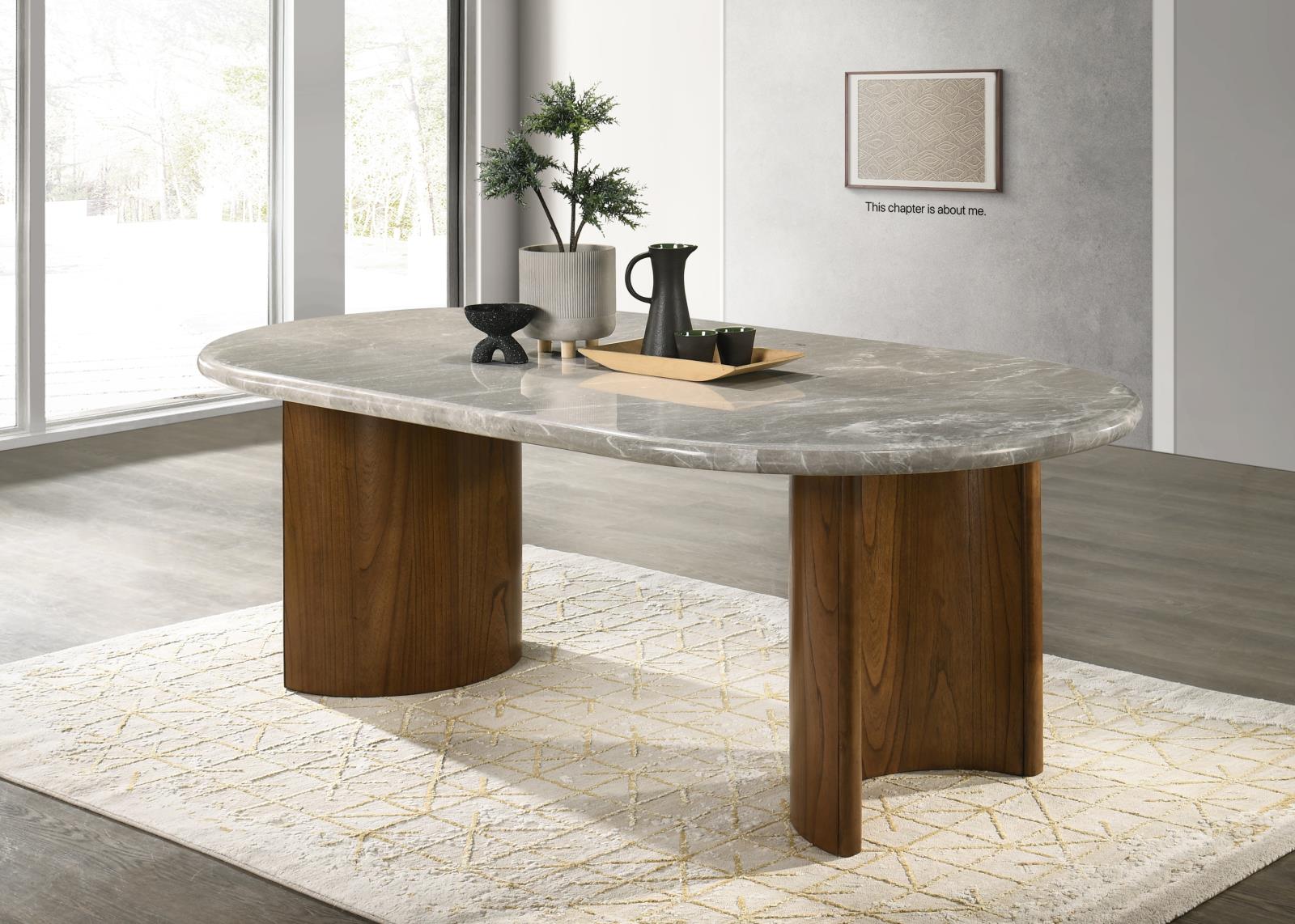 Dark Walnut Rectangular Dining Table (D071)