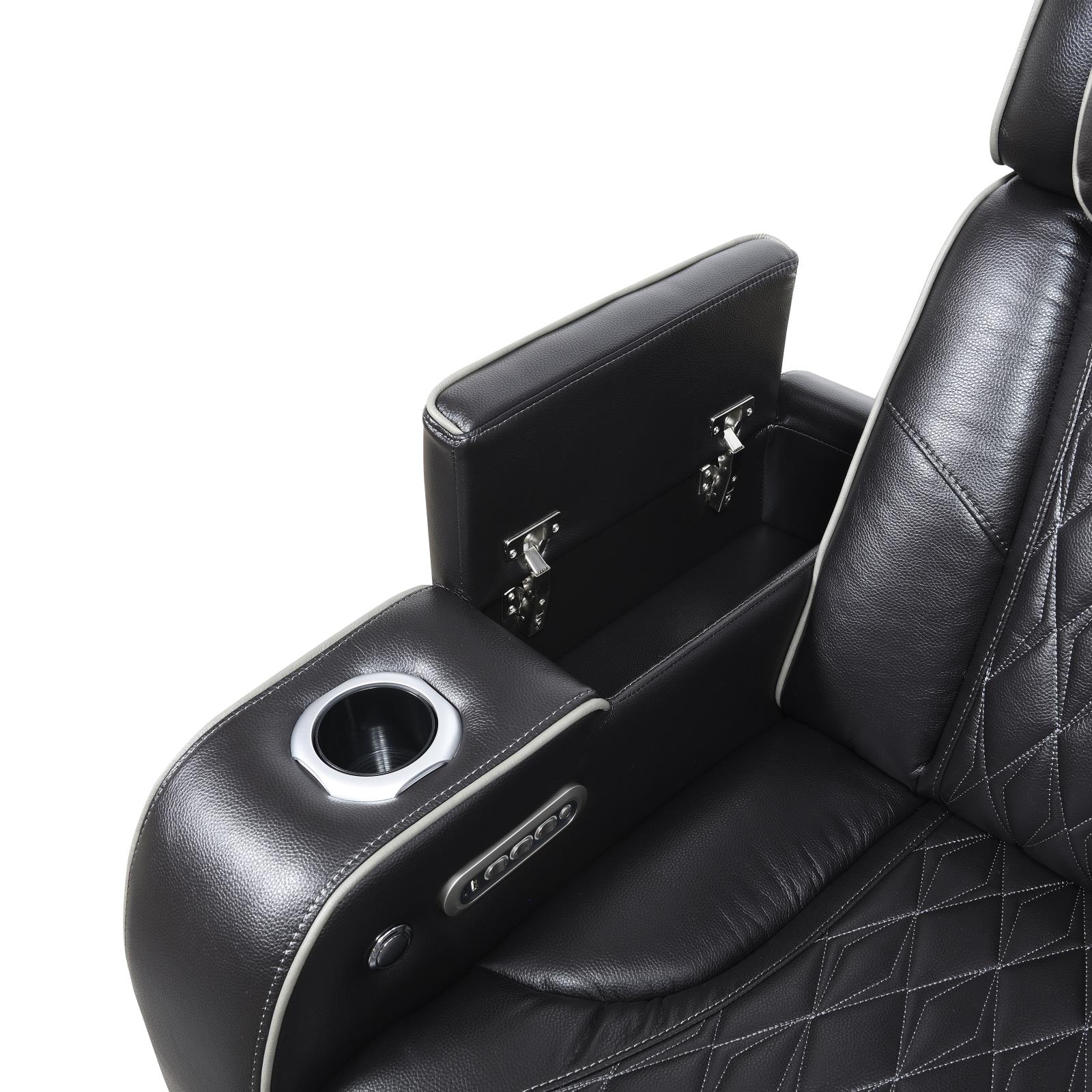 Black Power Reclining Sofa, Loveseat & Chair (U70) — view 3