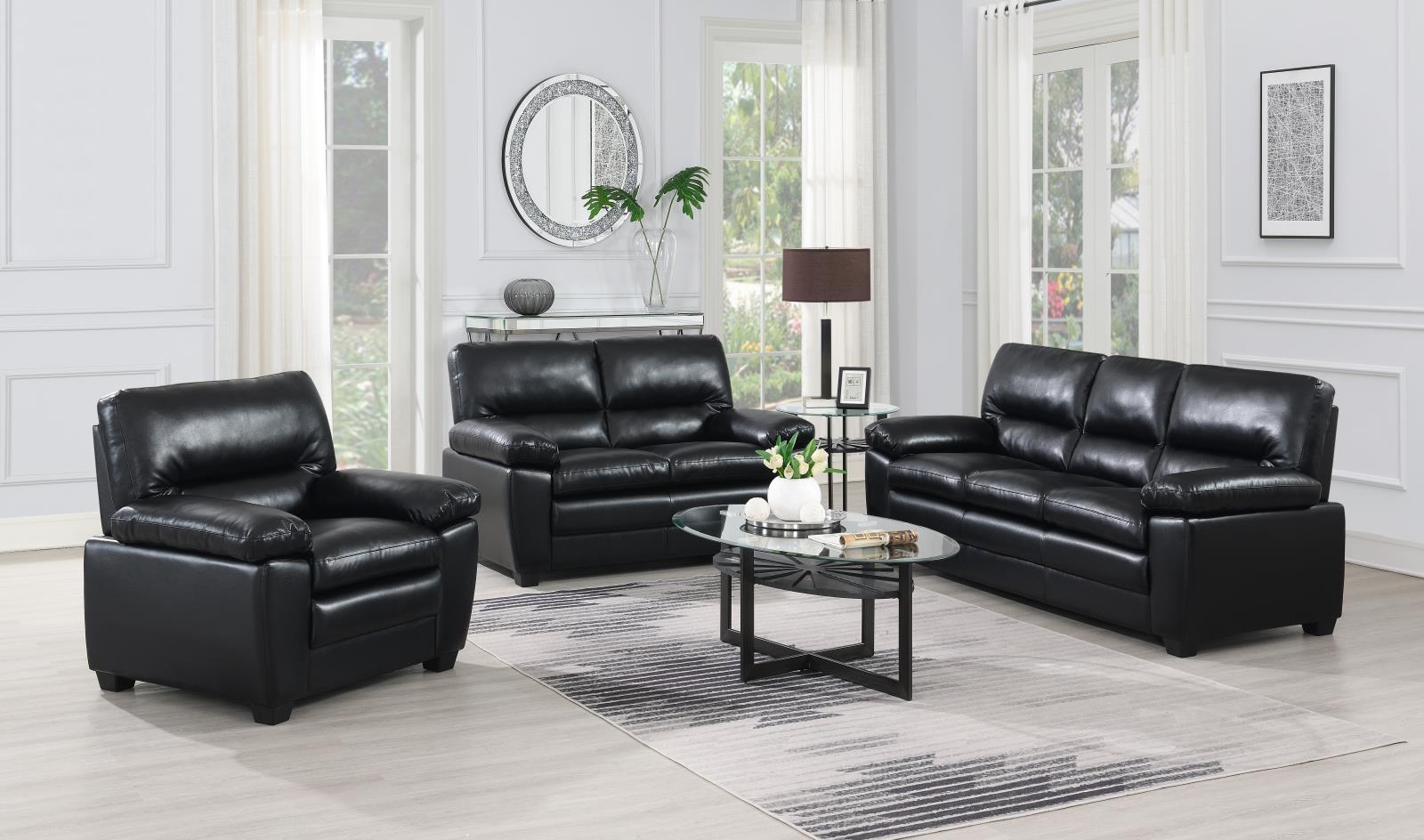 Black PU Chair (U529) — view 2