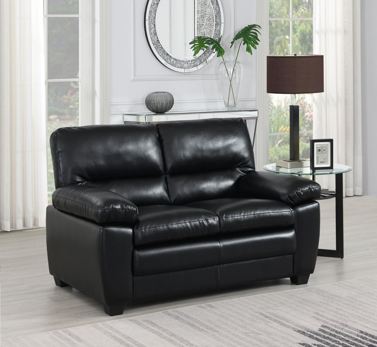 Black PU Loveseat (U529)