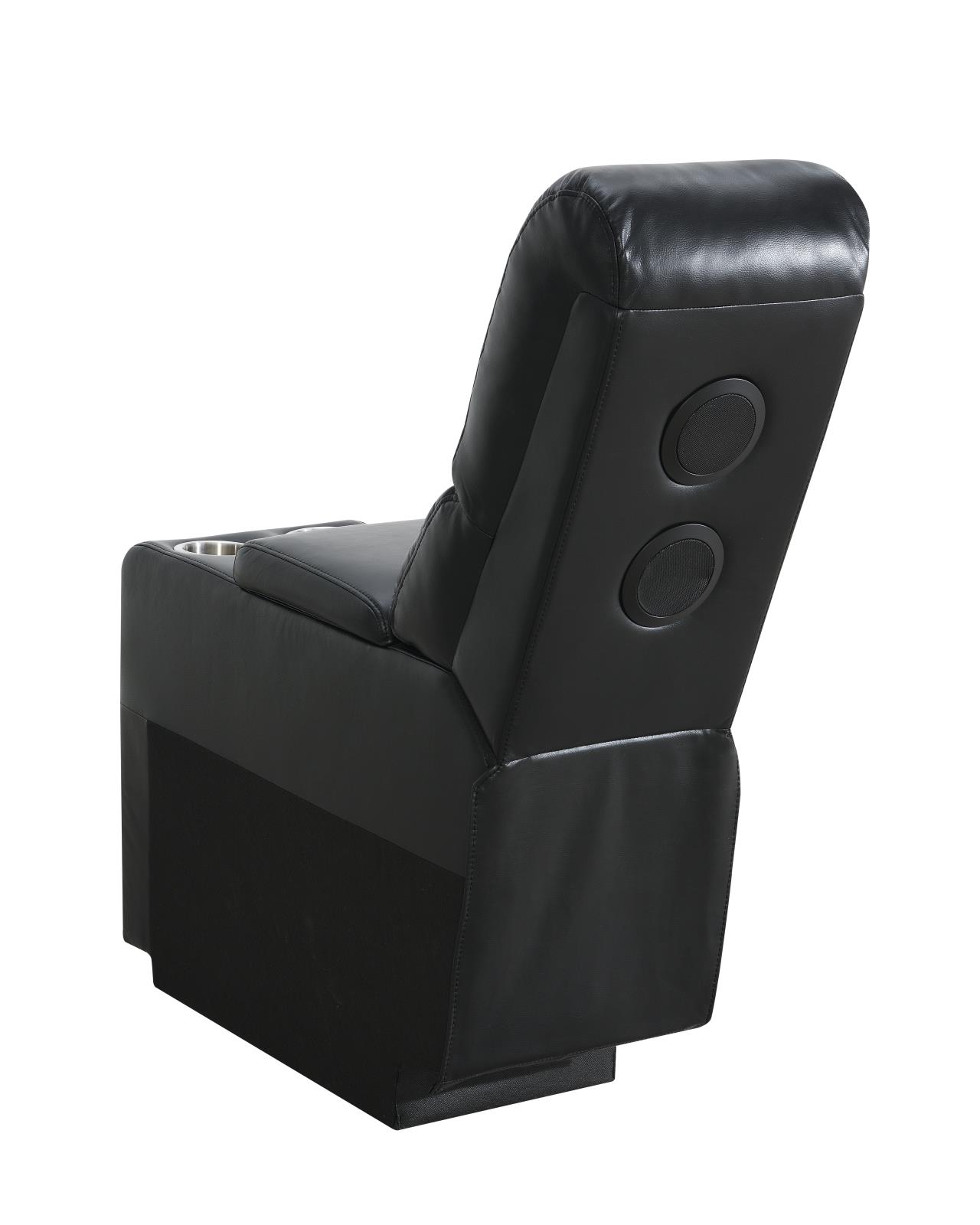 Black LED Motion Sofa with Drop-Down Table (U126) — view 4