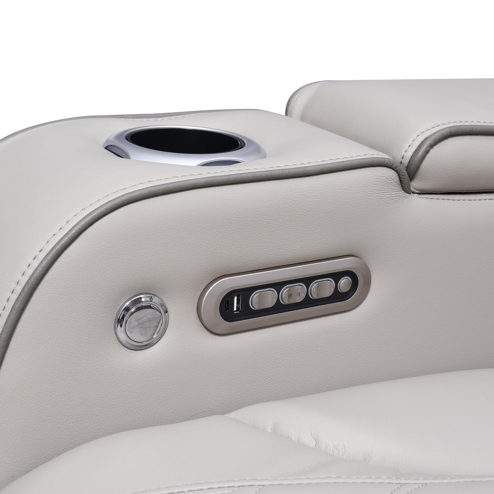 Gray Power Reclining Sofa with Power Headrest (U71) — view 4
