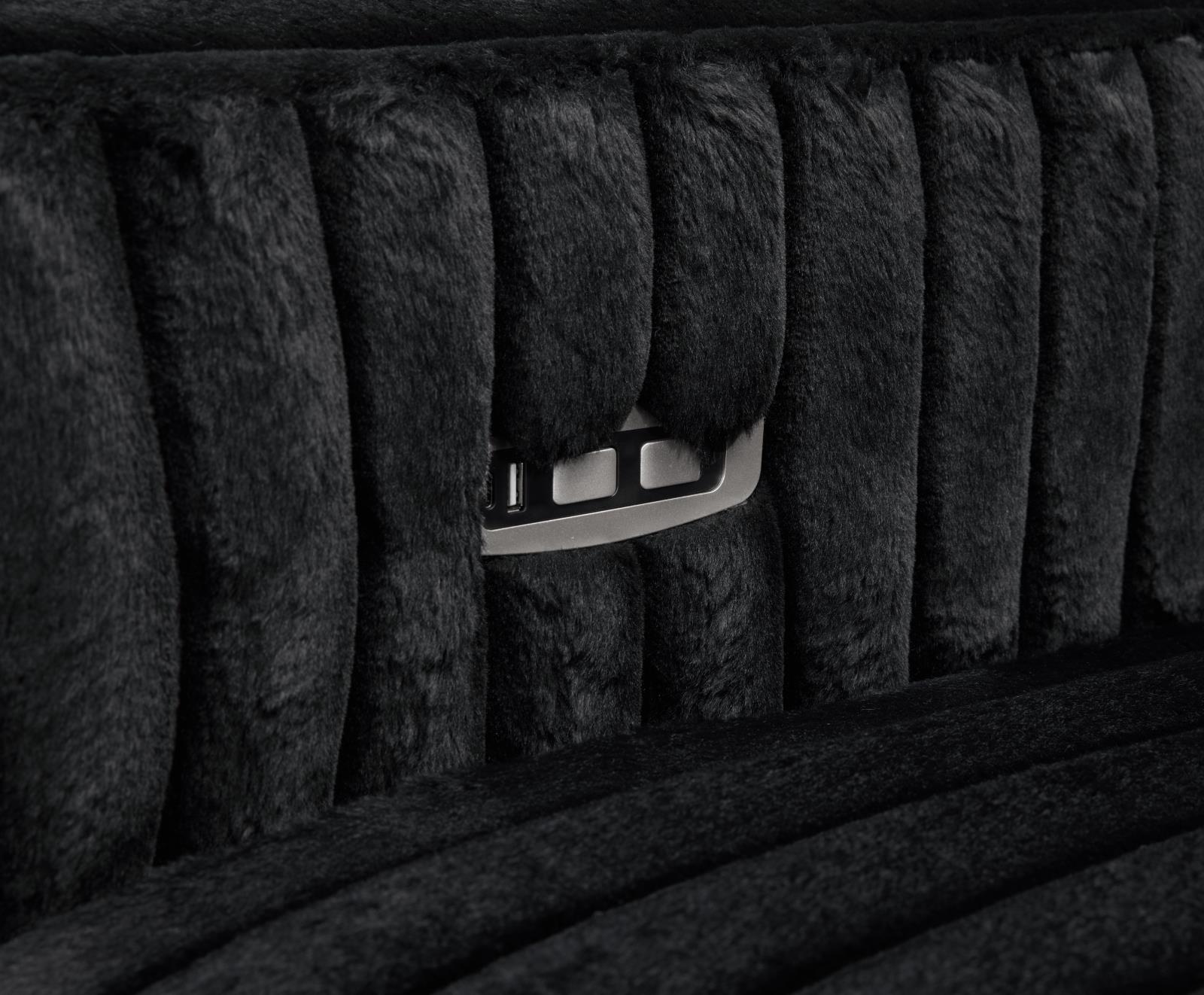 Black Corduroy Power Reclining 4-Piece Sectional (U259) — view 6
