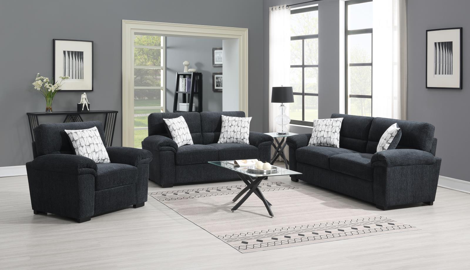 Charcoal Sofa & Loveseat (U451)