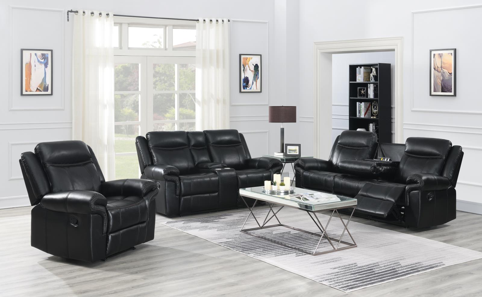 Black Motion Sofa & Loveseat (U105) — view 2