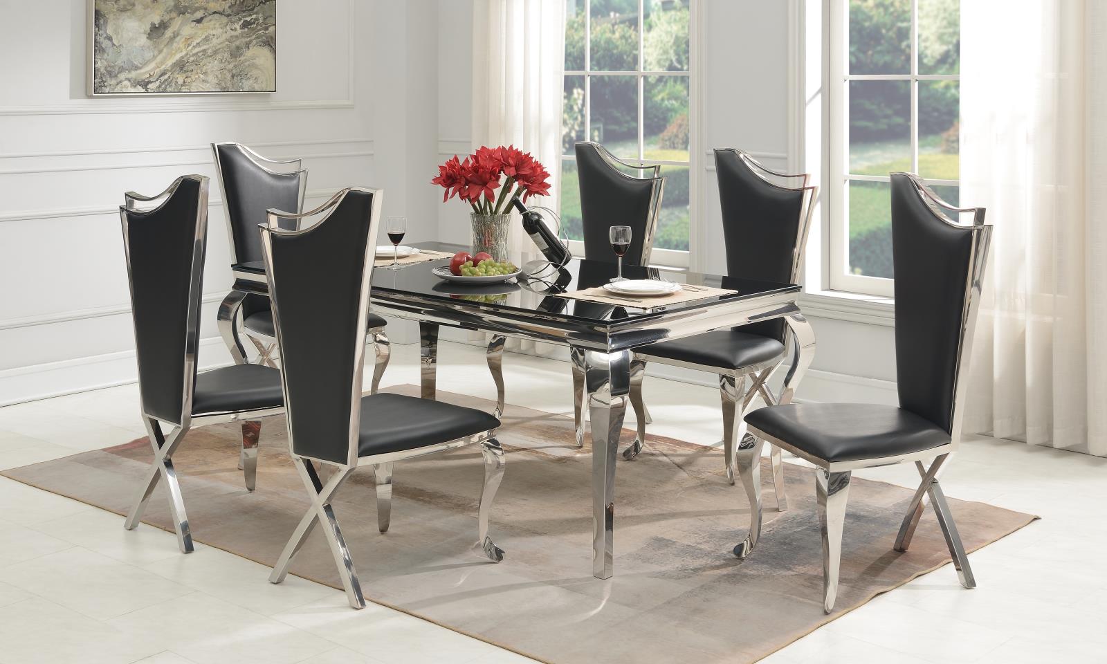 Black Rectangular Dining Table (G-106) — view 3