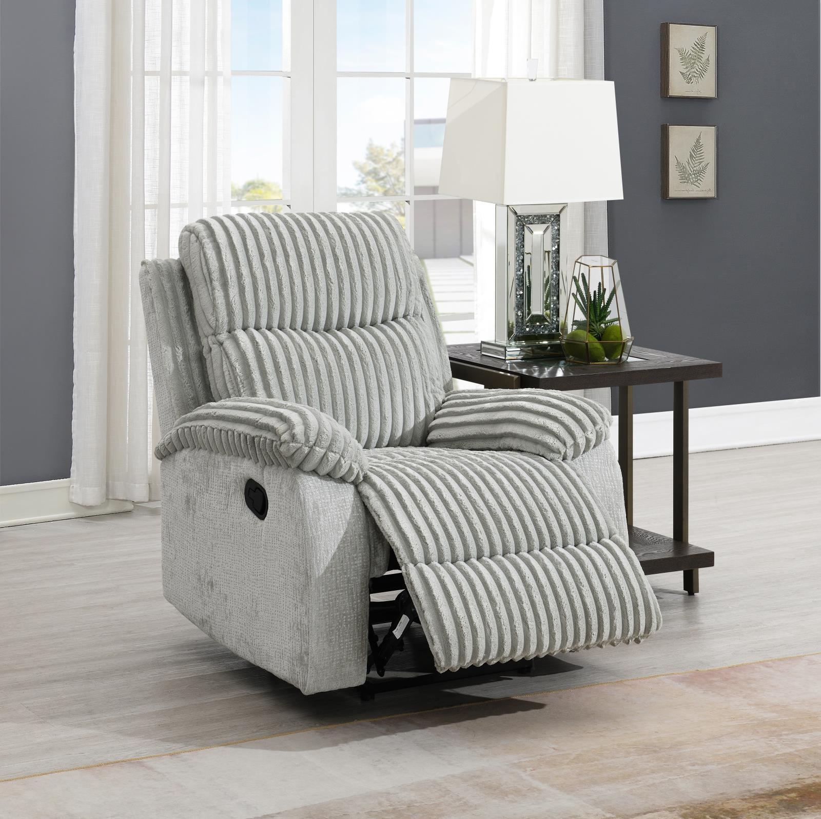 Gray Corduroy Motion Chair (U182)