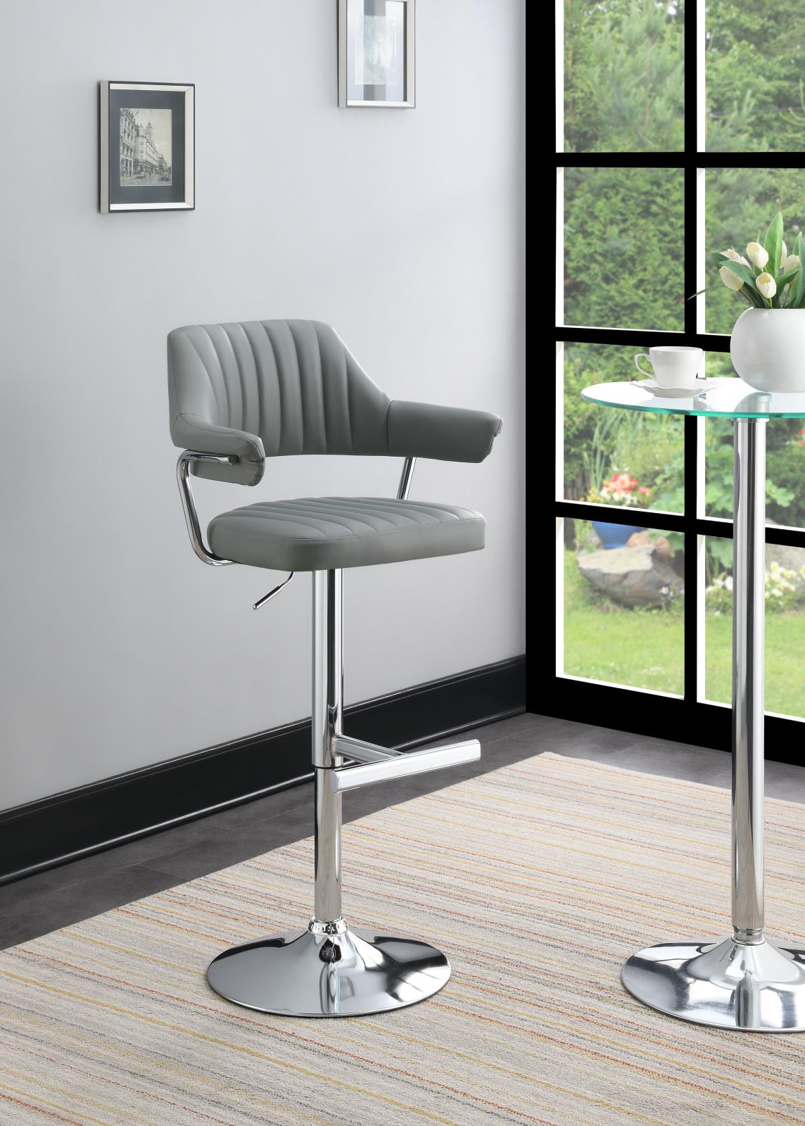 Gray Leather PU Bar Stool (ST125)