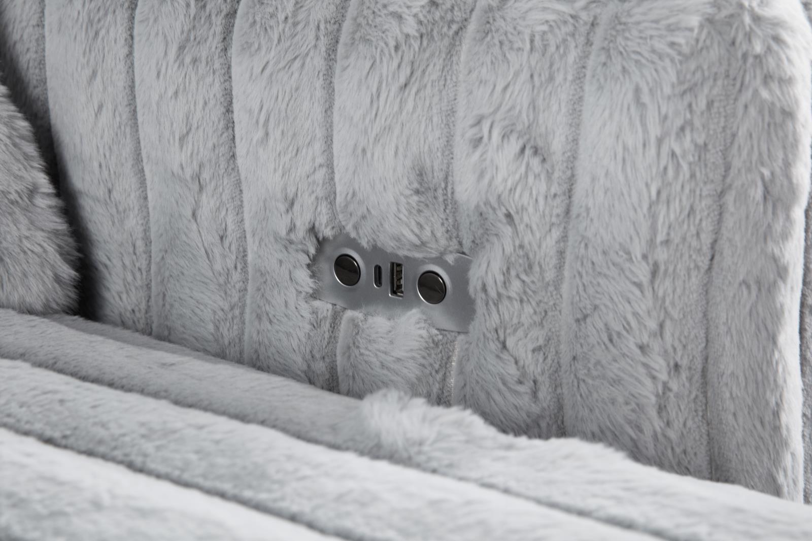 Gray Corduroy Power 4 Seater Sofa (U309) — view 4