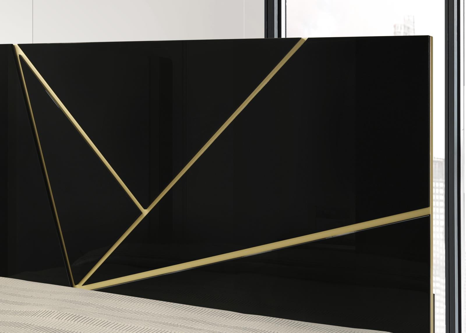 Black/Gold Line King Bed (B120) — view 3