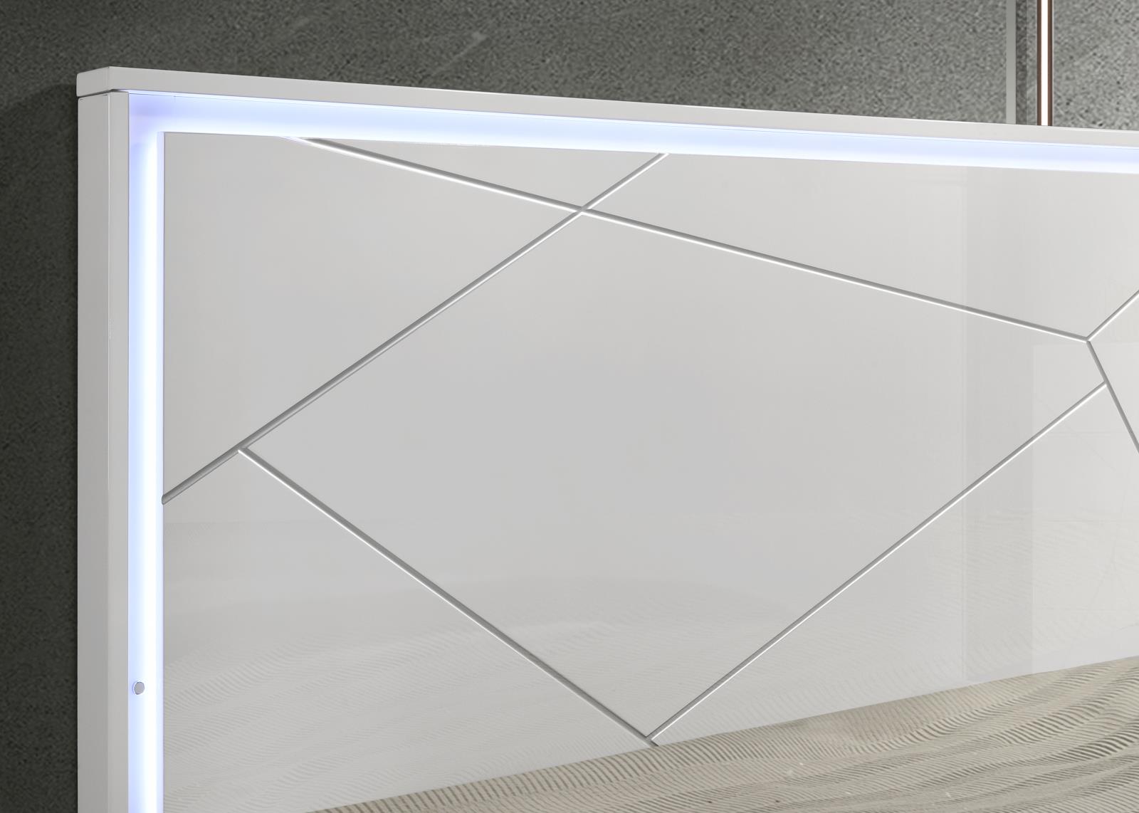 White/Gray Line Queen Bed (B121) — view 3