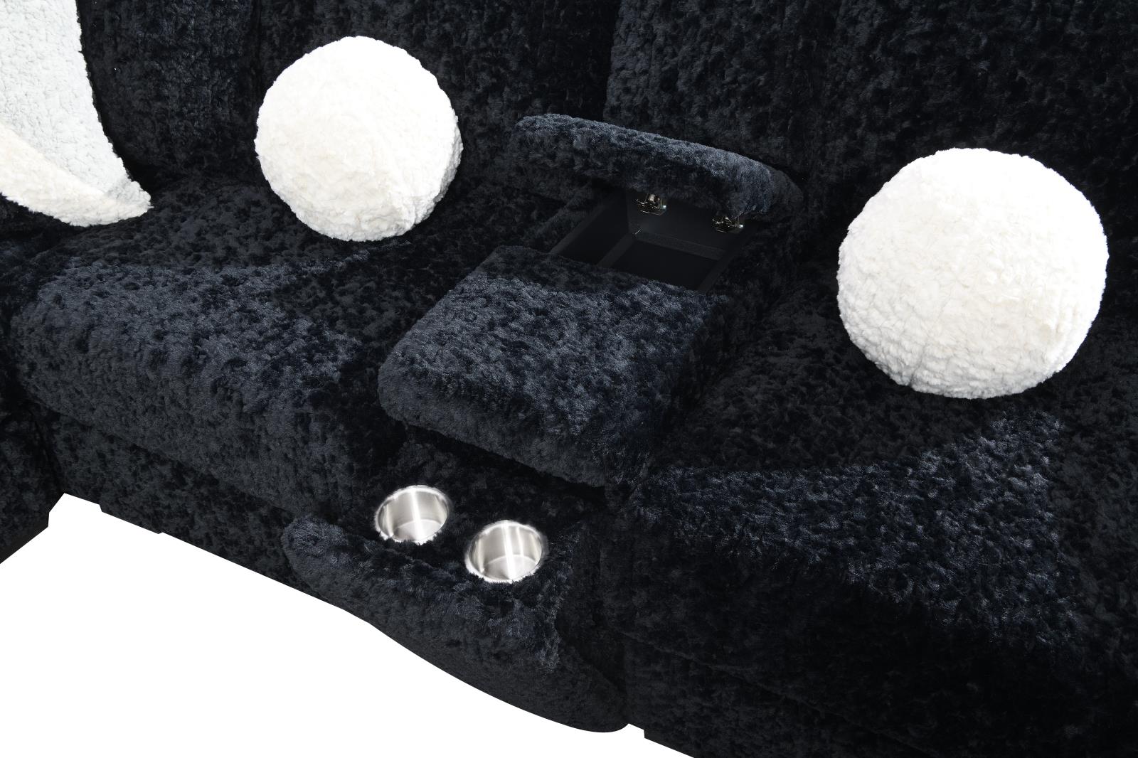 Black 6-Piece Sectional with Right Chaise (U281) — view 4