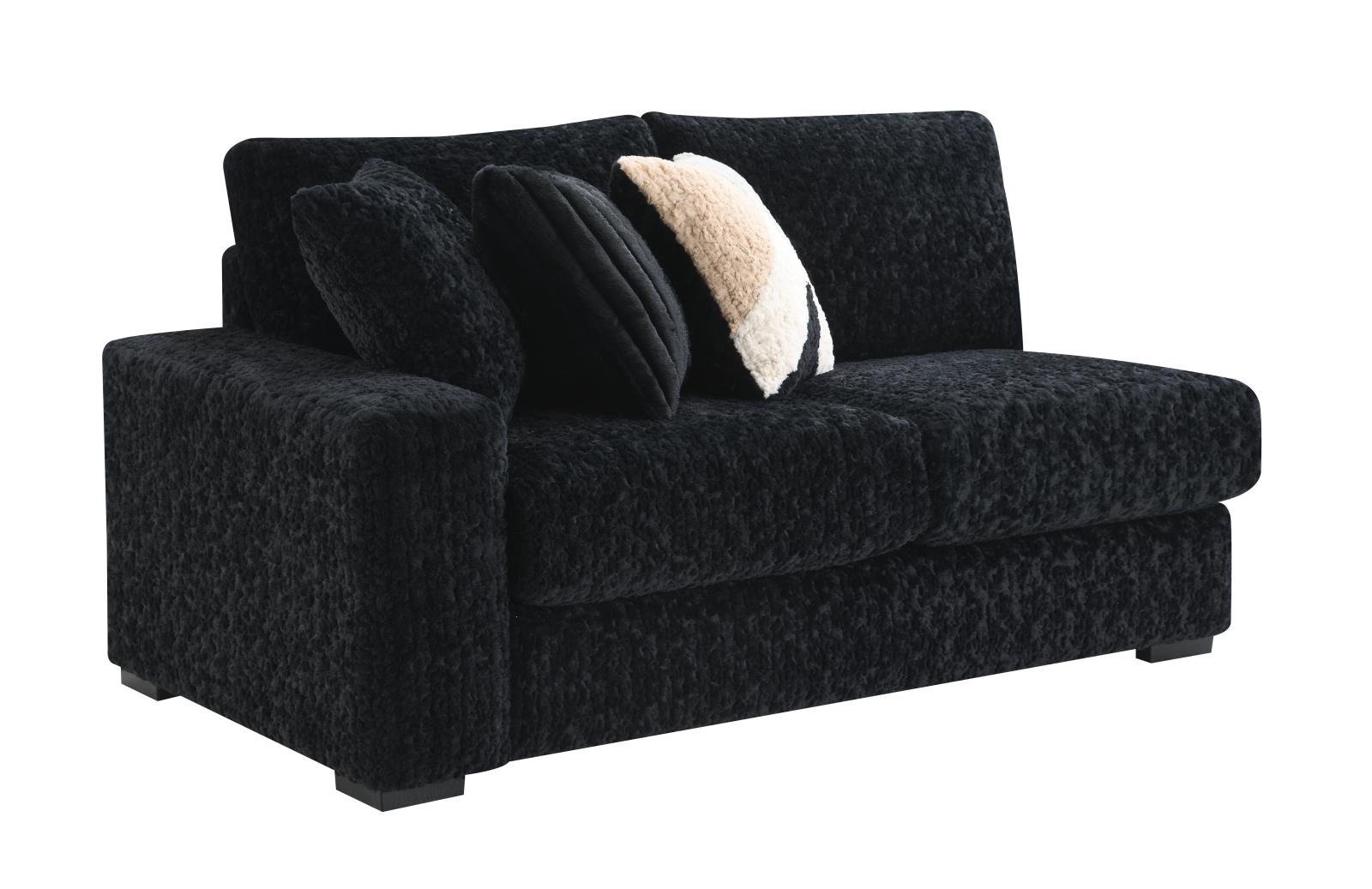 Black Corduroy Loveseat (U281)