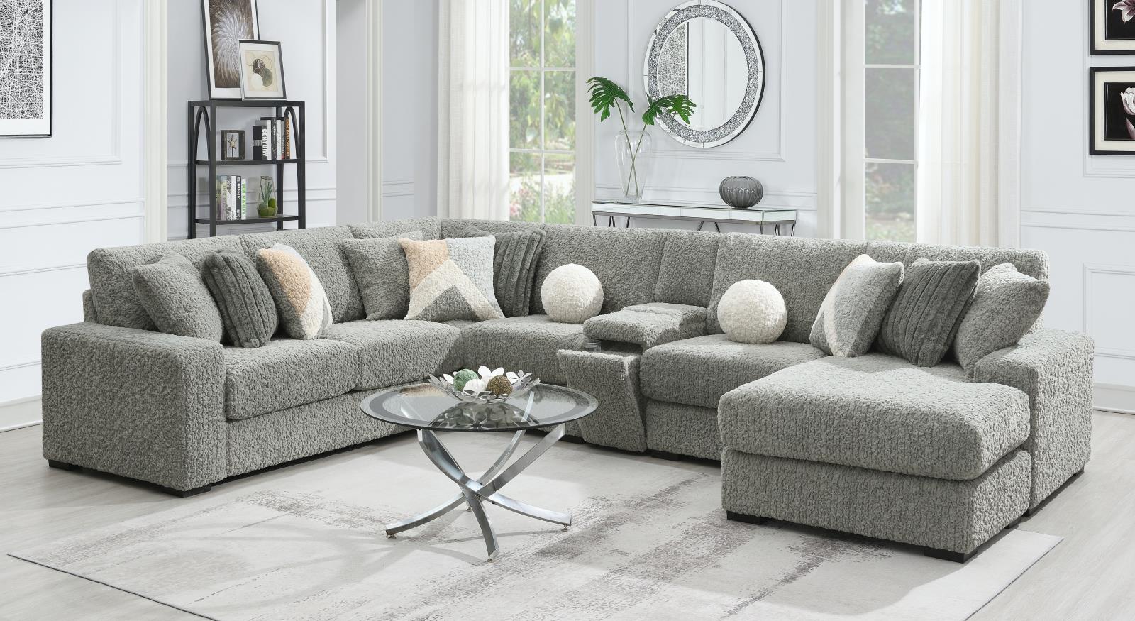Gray Corduroy Loveseat (U282) — view 2