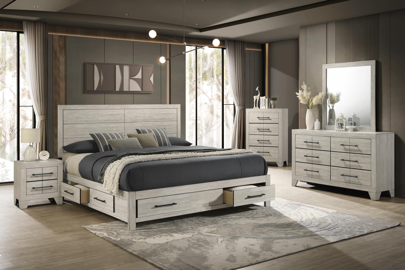 Dusty Gray Oak Nightstand (B420) — view 2