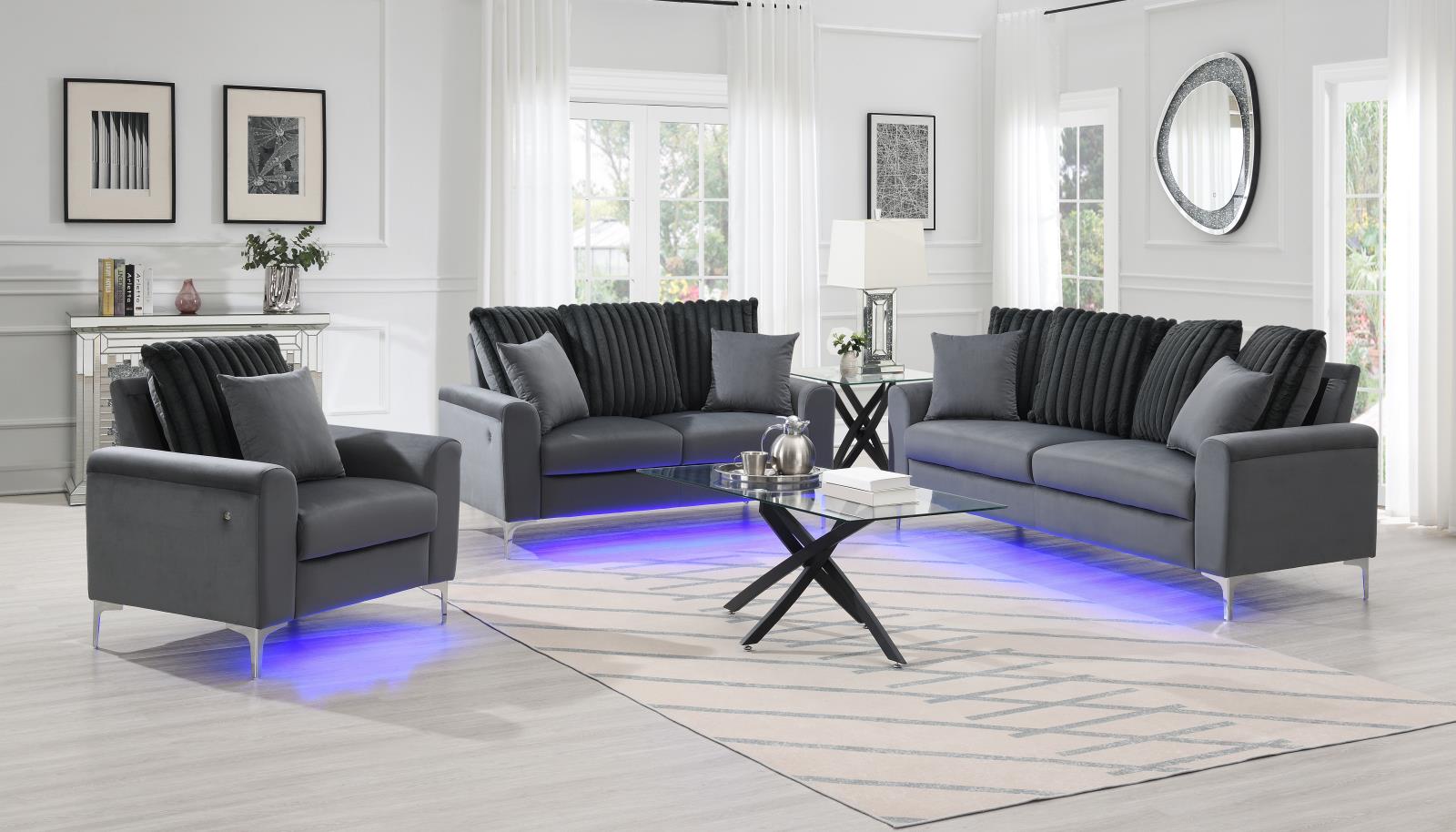 Gray LED Chair (U481) — view 2