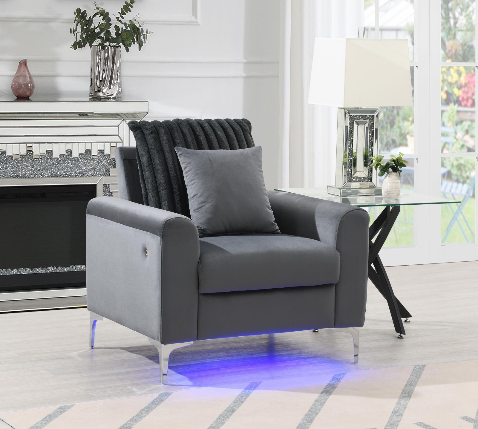 Gray LED Chair (U481)