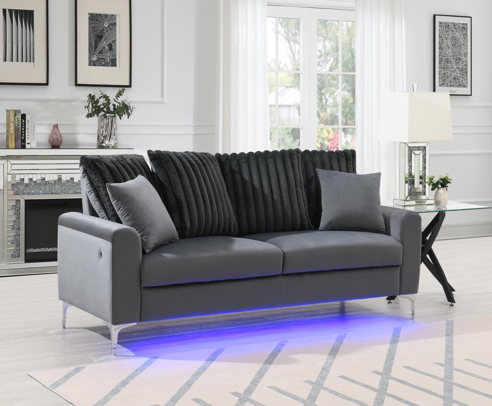 Gray Sofa, Loveseat & Chair (U481) — view 5