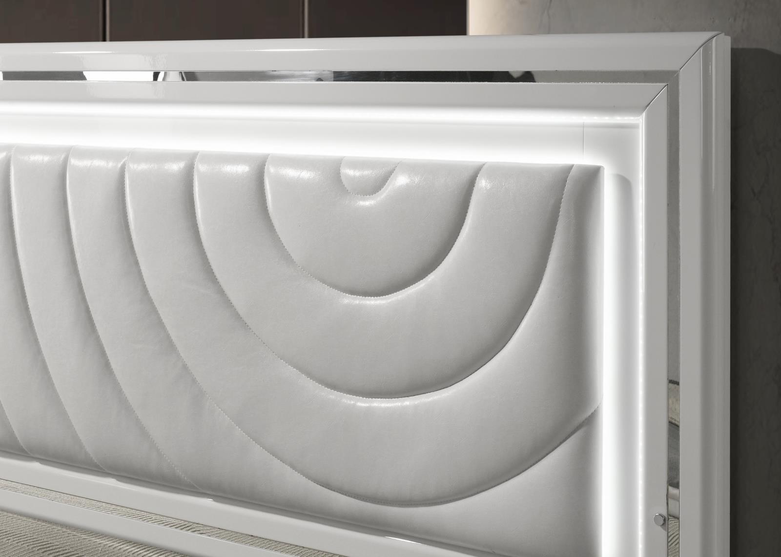 White LED King Bed (B119) — view 3