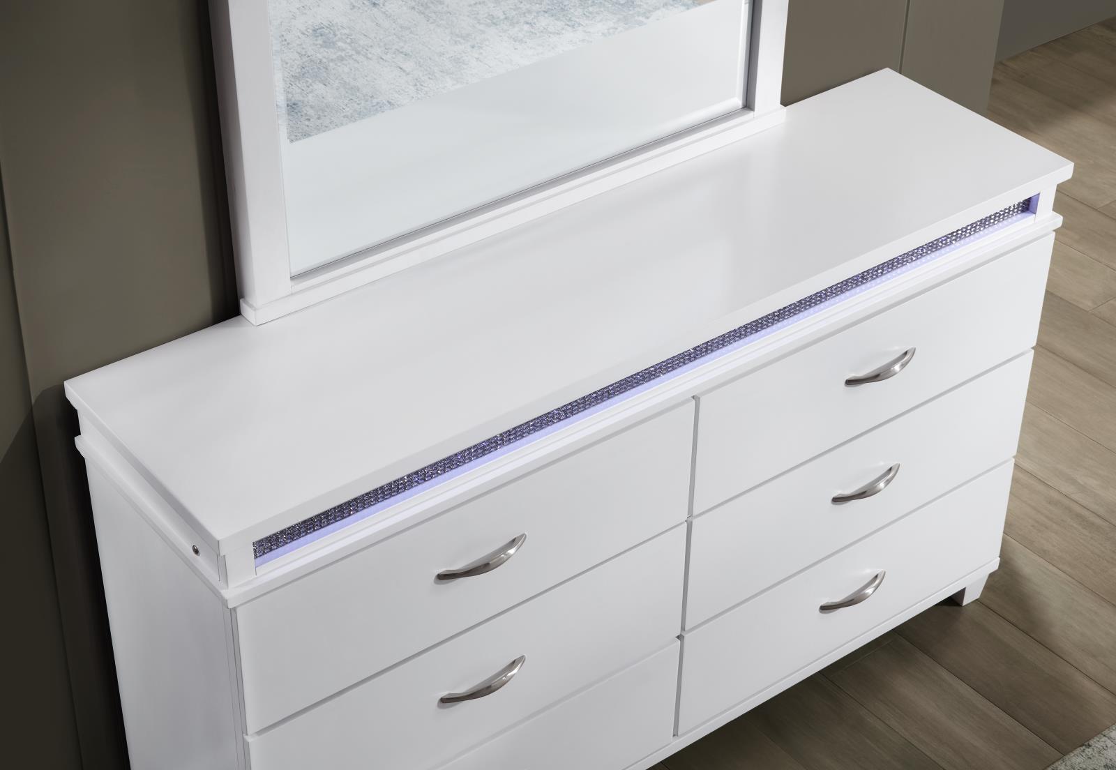 White King Bed, Dresser & Mirror (B230) — view 8