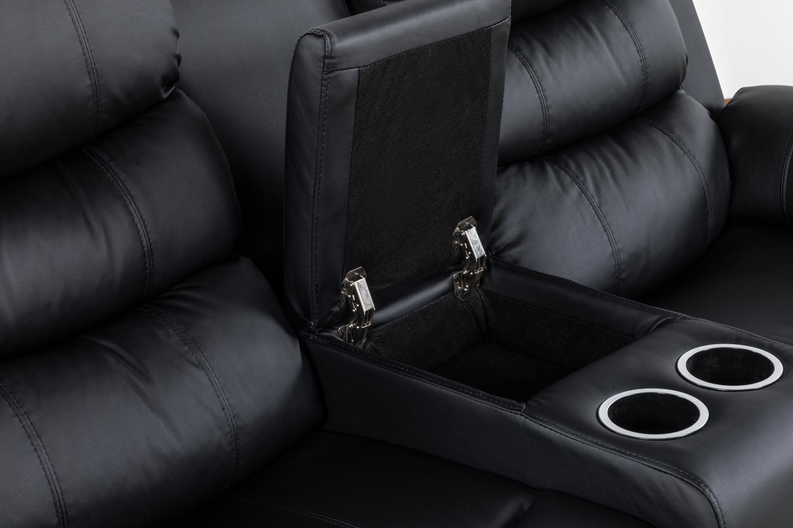 Black Motion Sofa & Loveseat (U190) — view 2