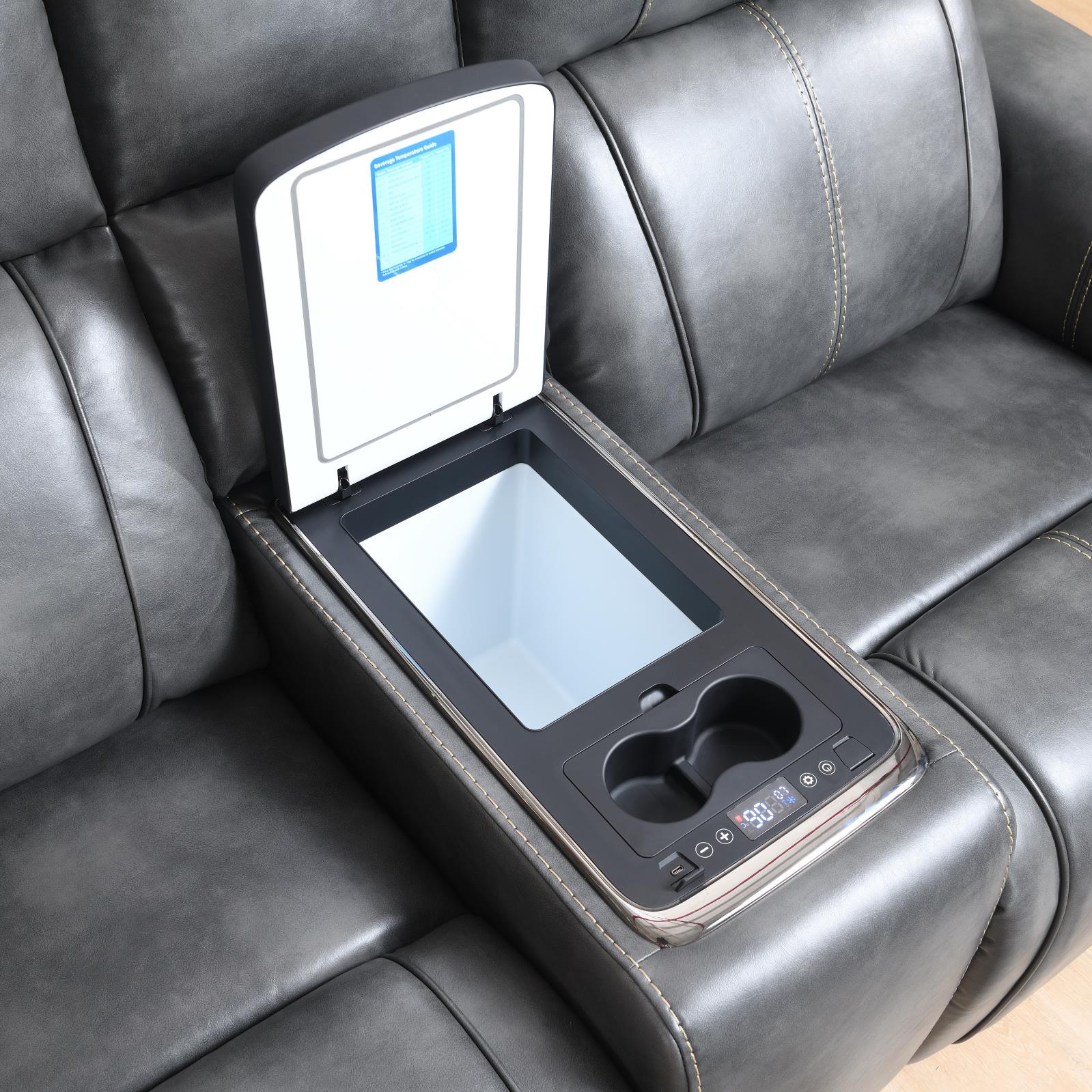Dark Gray Power Reclining Sofa, Loveseat & Chair (U66) — view 2