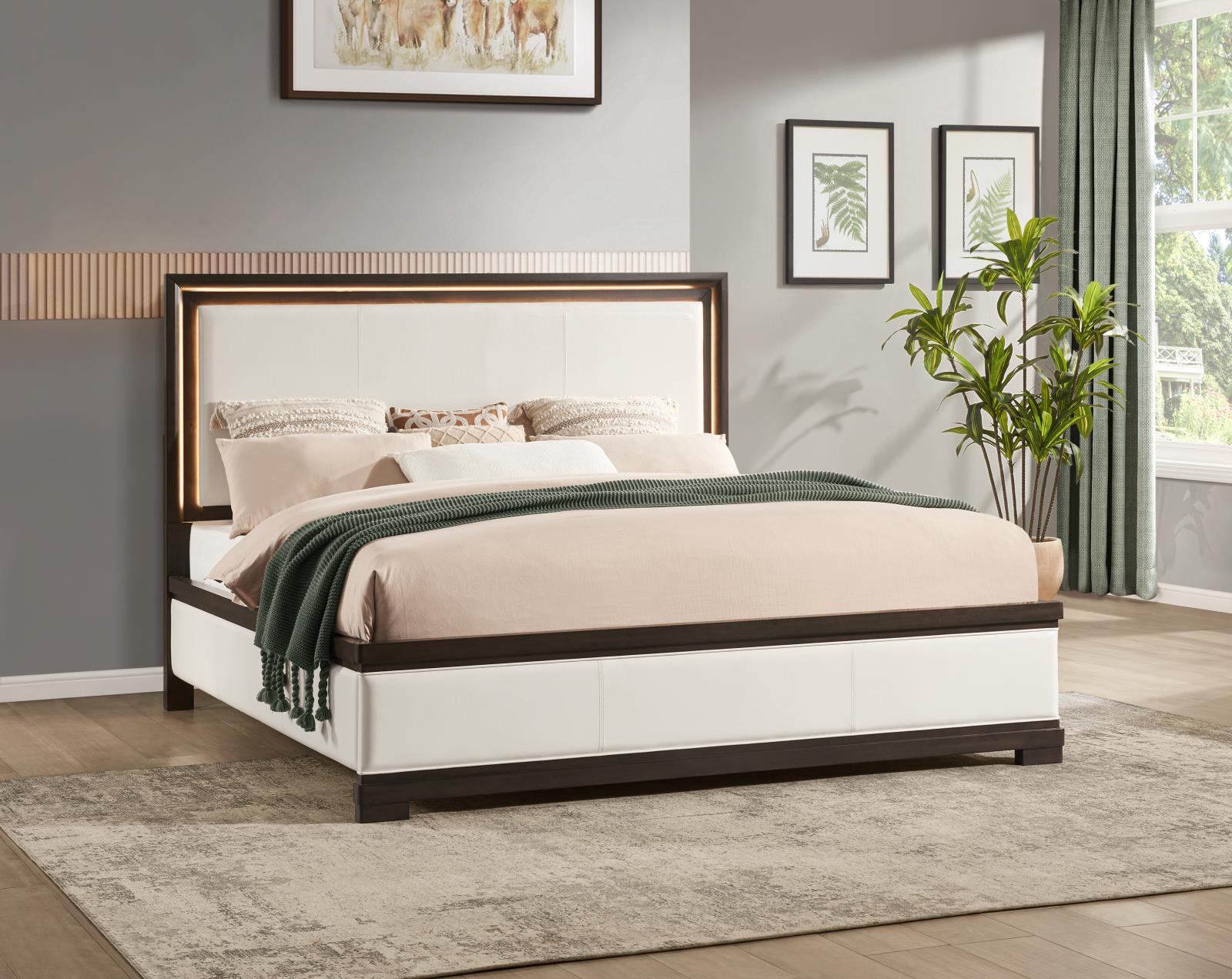 White LED King Bed (B126)