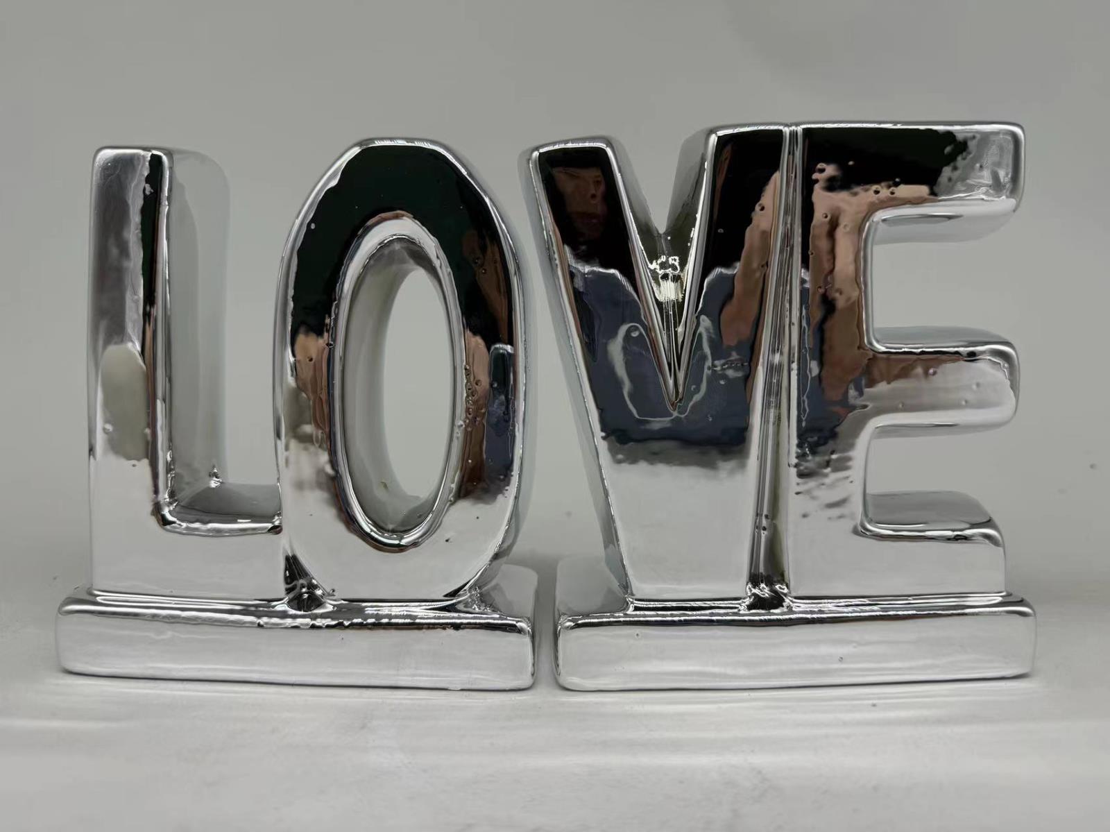 Silver "Love" Decor